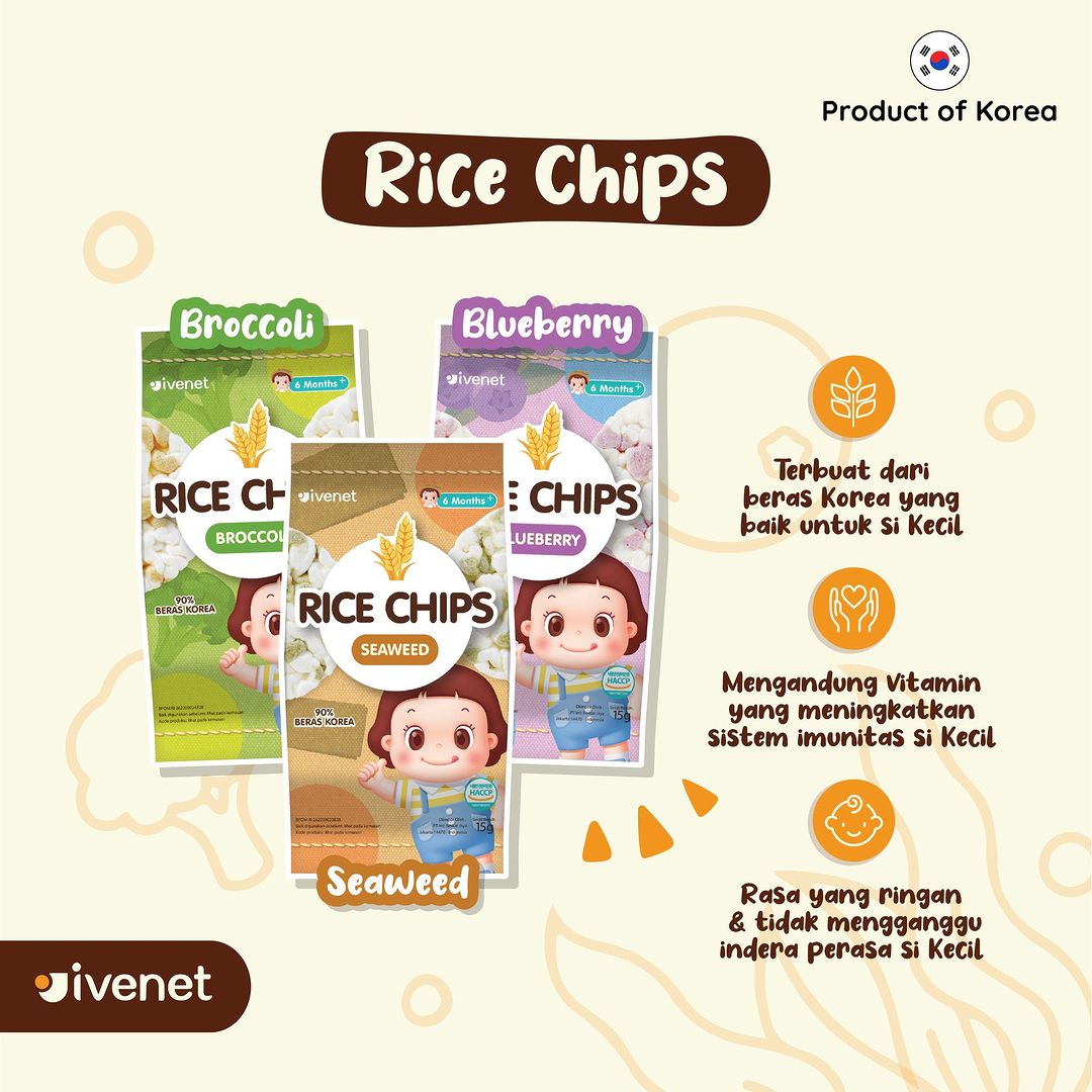 Ivenet Rice Chips sebagai camilan sehat bayi yang kaya nutrisi