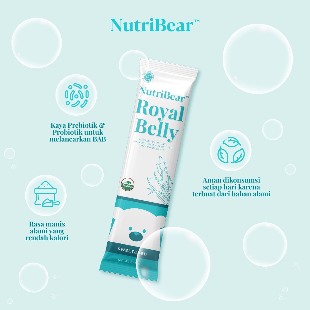NutriBear Royal Belly minuman fiber yang daoat melancarkan pencernaan