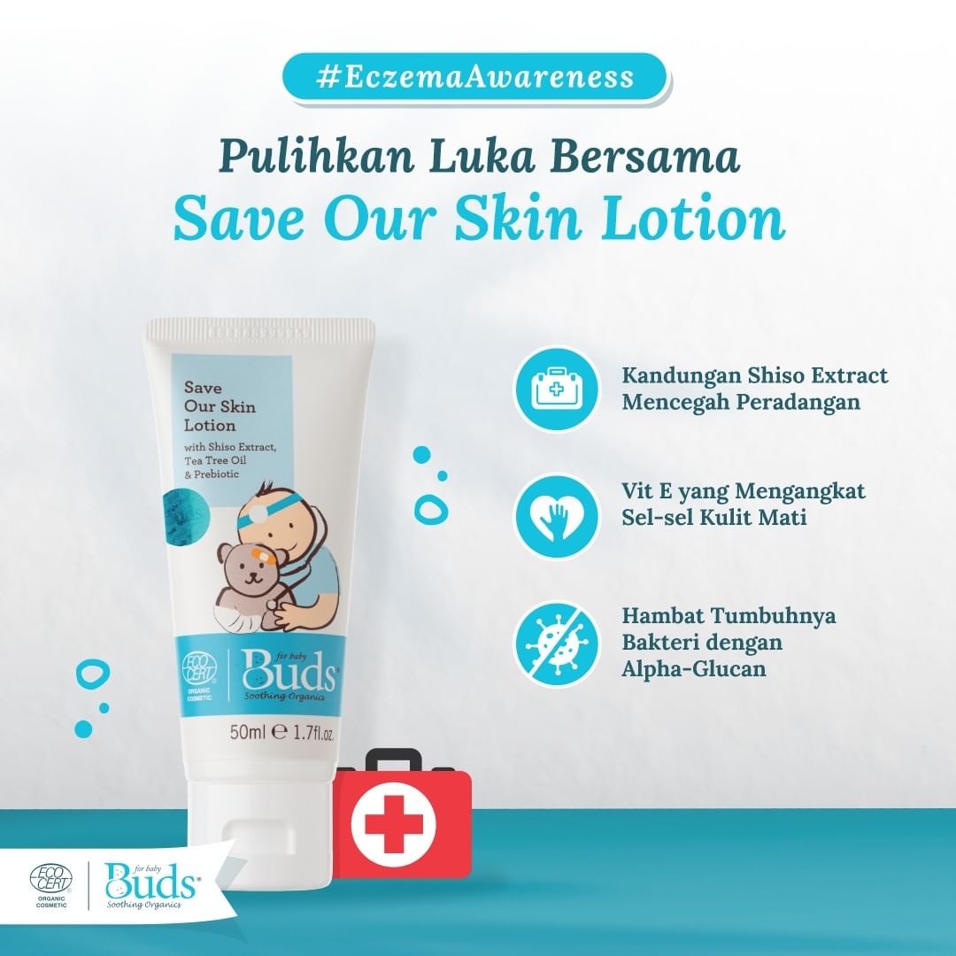 Buds Organics Save Our Skin Lotion  membantu mencegah infeksi luka